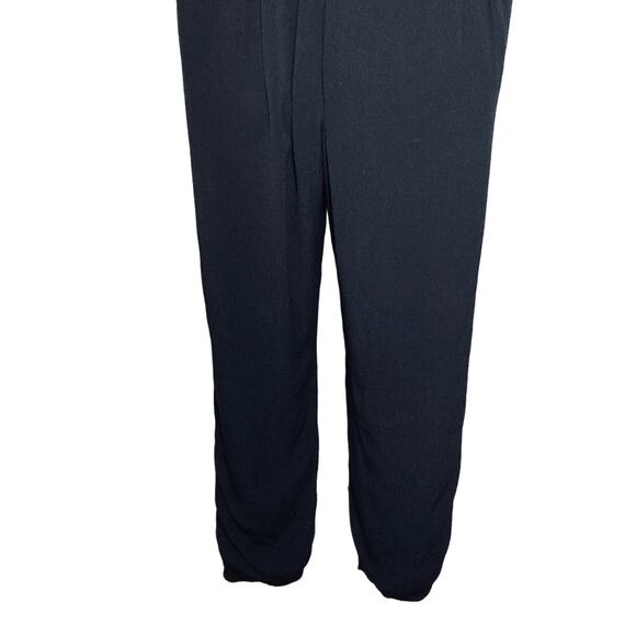 J.Crew Black Sleeveless Jumpsuit Angled Asymmetrical Front Zipper Jogger Size 2P - Picture 16 of 16